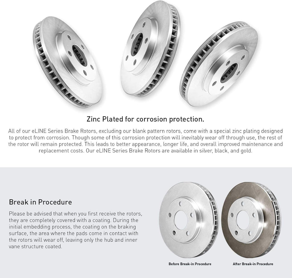 R1 Concepts eLine Replacement Brake Rotors Kit & Semi-Met Brake Pads I9987