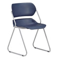 Silver and Navy Plastic Stacking Chair U140