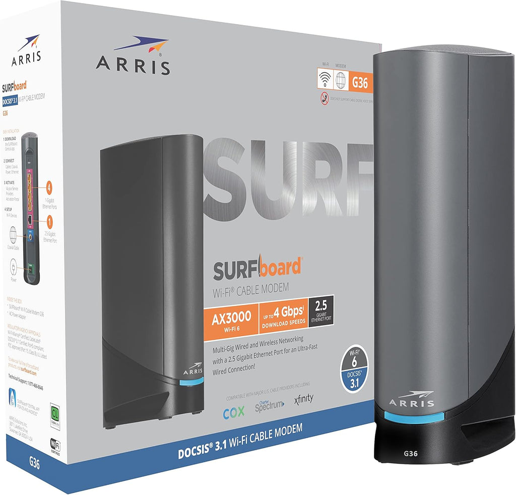 Multi-Gigabit Cable Modem & AX3000 Wi-Fi Router with 2.5 Gbps Ethernet Port G627486