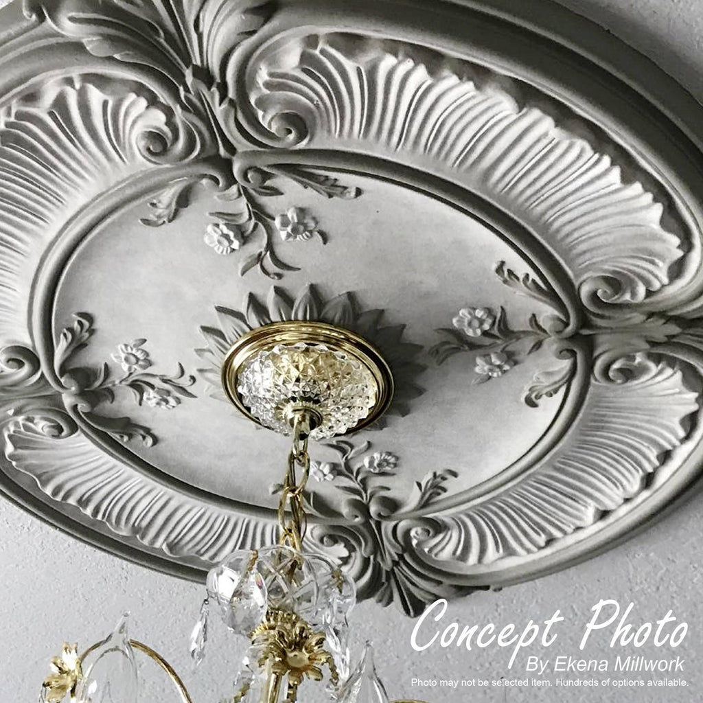 20 1/4 inch x 1 1/2 inch Hand-Painted Warm Silver Ceiling Medallion D9904