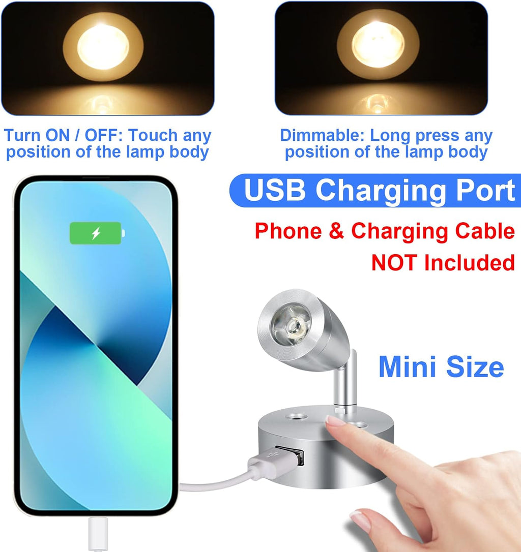 4PCS DC12-24V LED Aluminum Dimmable Warm White Reading Lamp Z118687