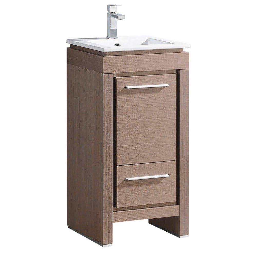 Gray Oak Bathroom Cabinet with Sink C4582