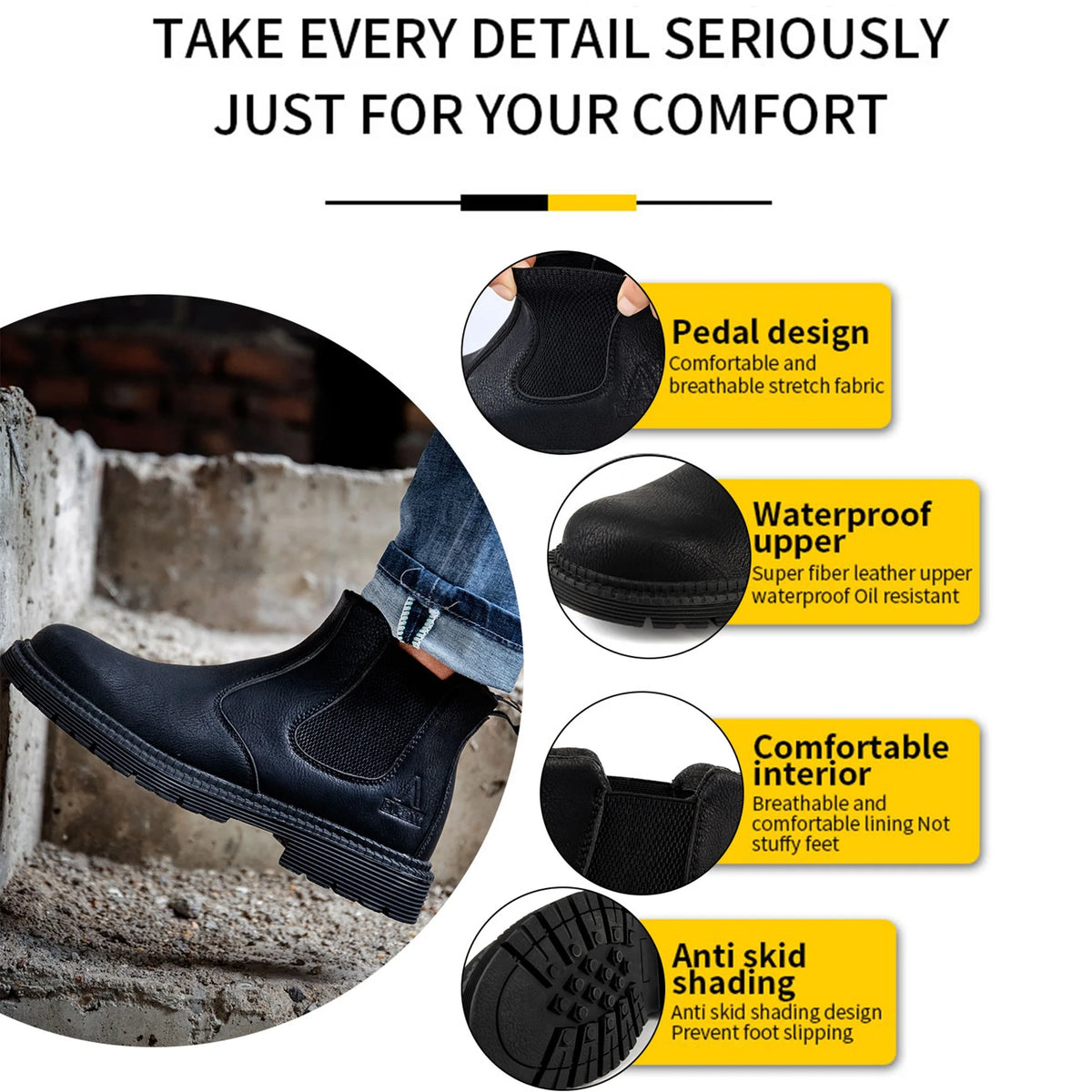 Steel Toe Waterproof Work Boots T831674
