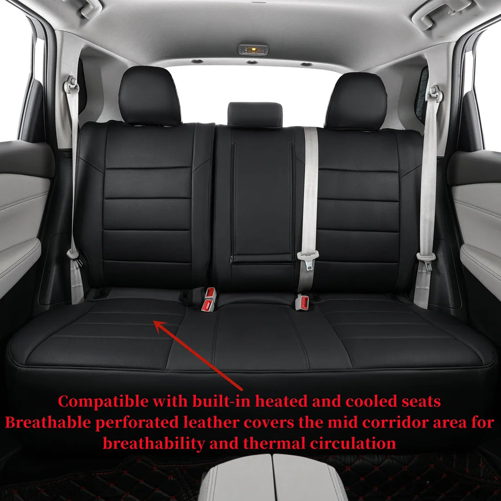 Black Leatherette Car Seat Covers Full Set K833