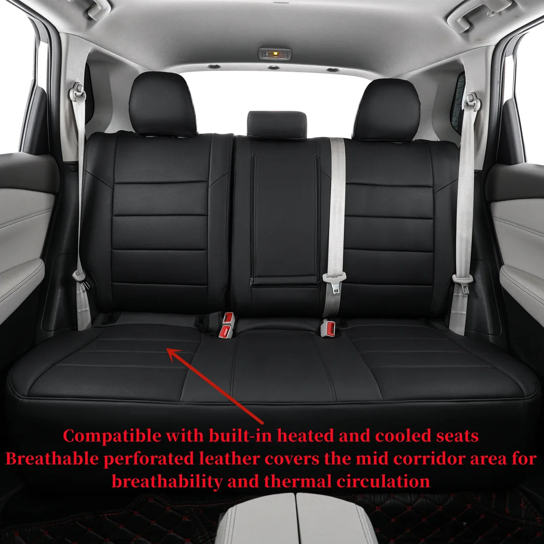 Black Leatherette Car Seat Covers Full Set K833