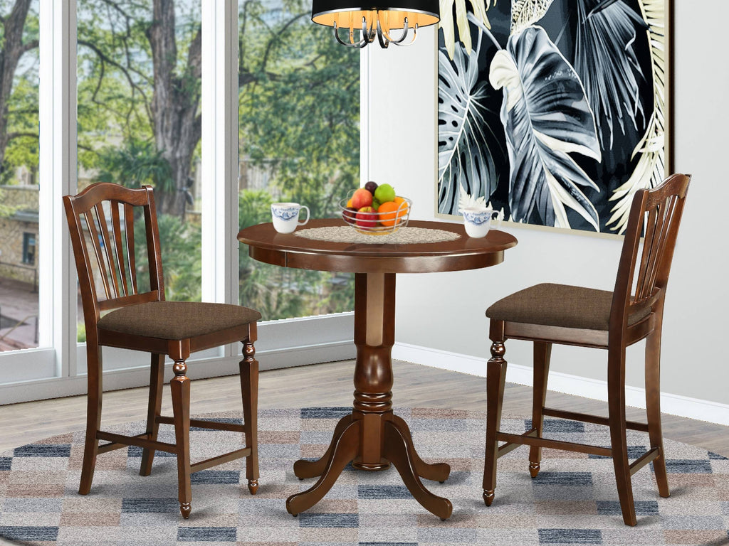 3 PC Dining Counter Height Set with Table and 2 Stools U12008