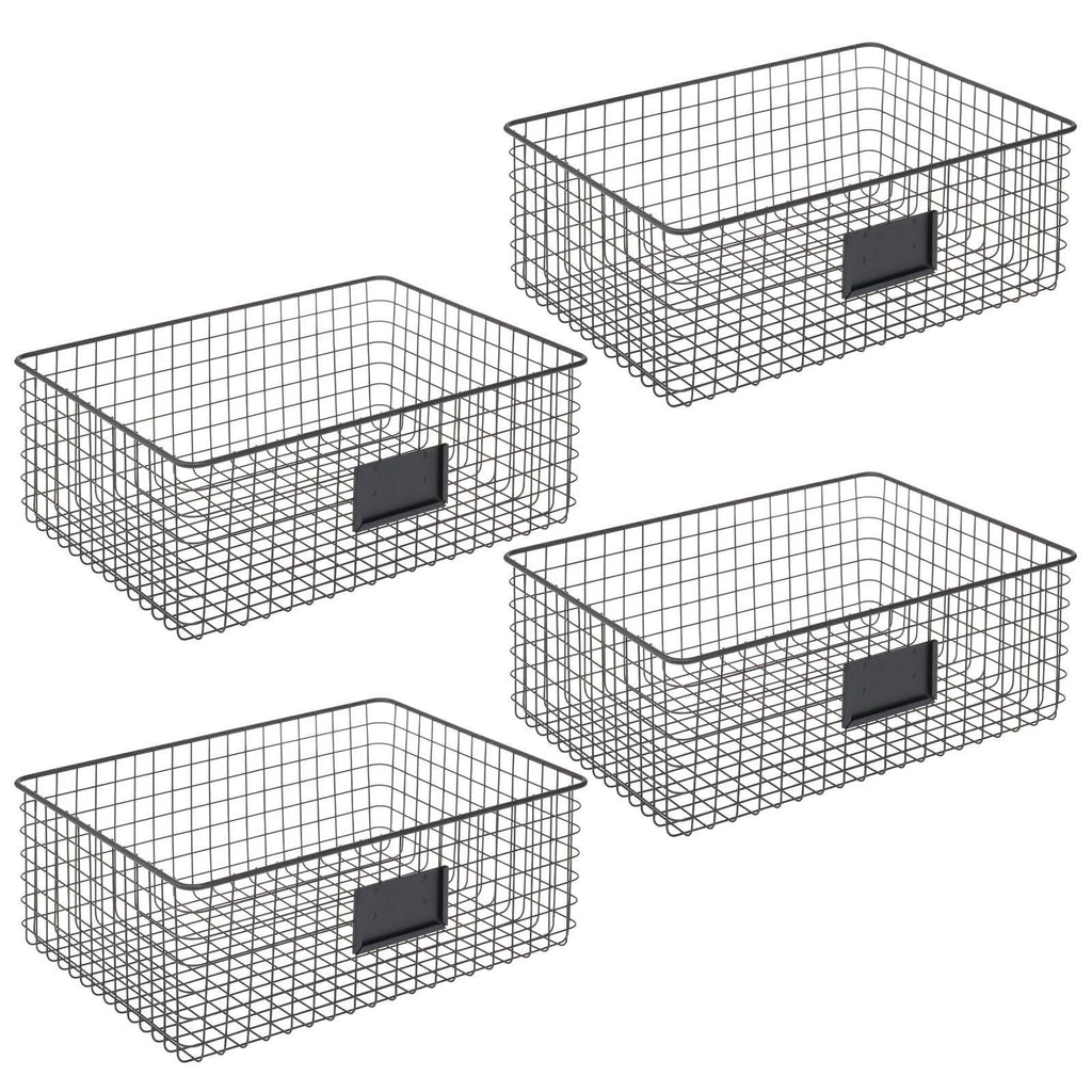 Black 4 Pack Metal Food Storage Basket J376238