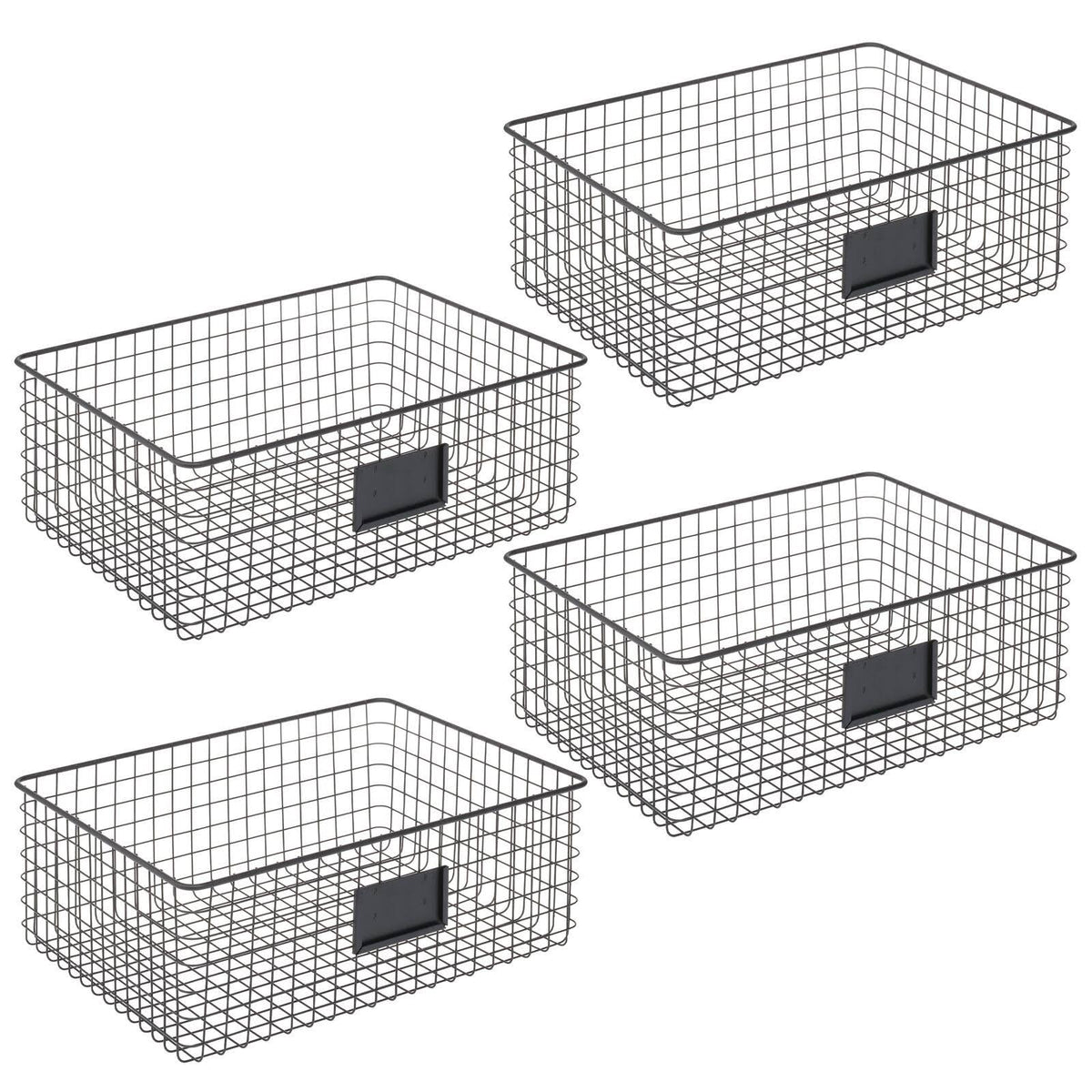 Black 4 Pack Metal Food Storage Basket J376238