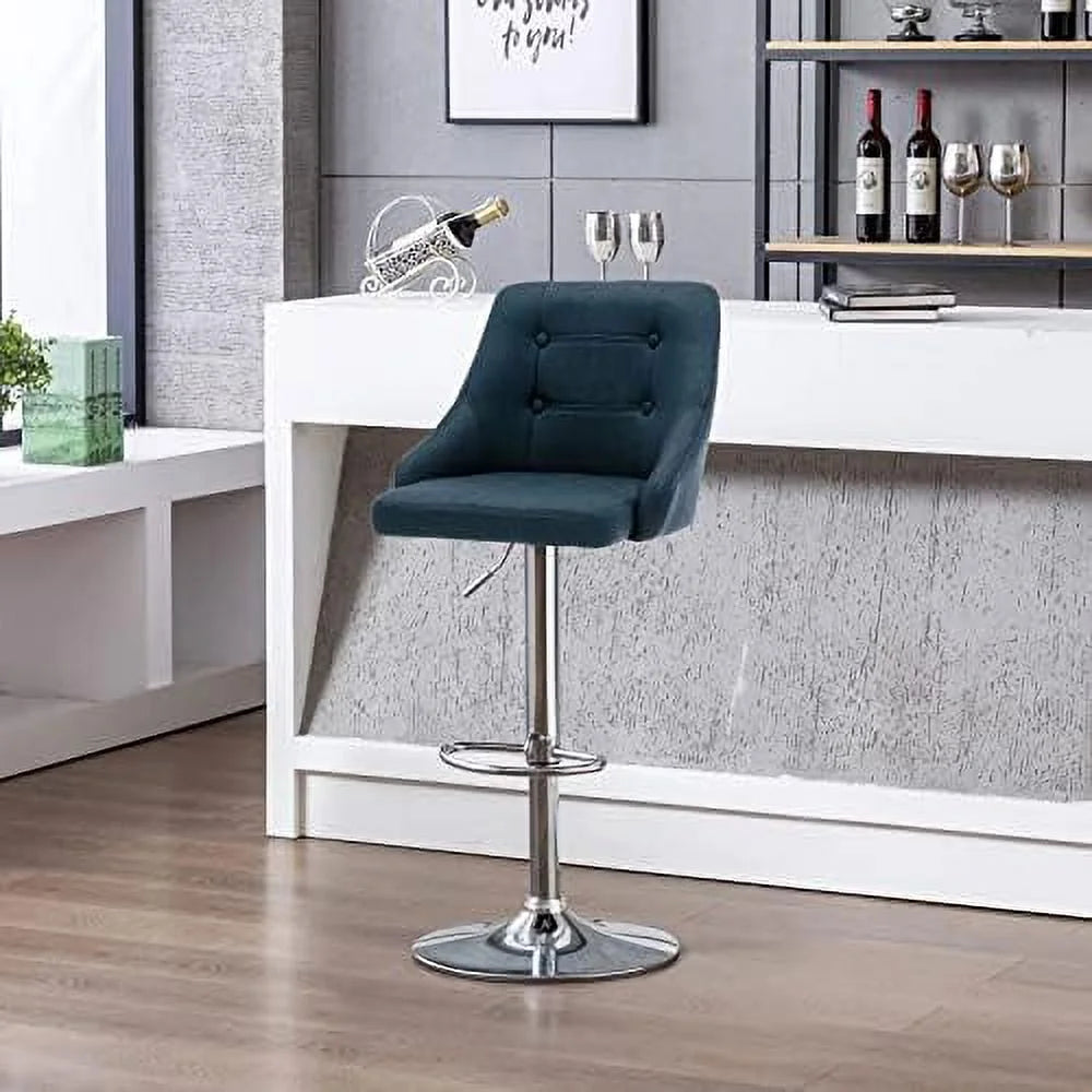 Adjustable Fabric Tufted Swivel Barstool with Back L5214