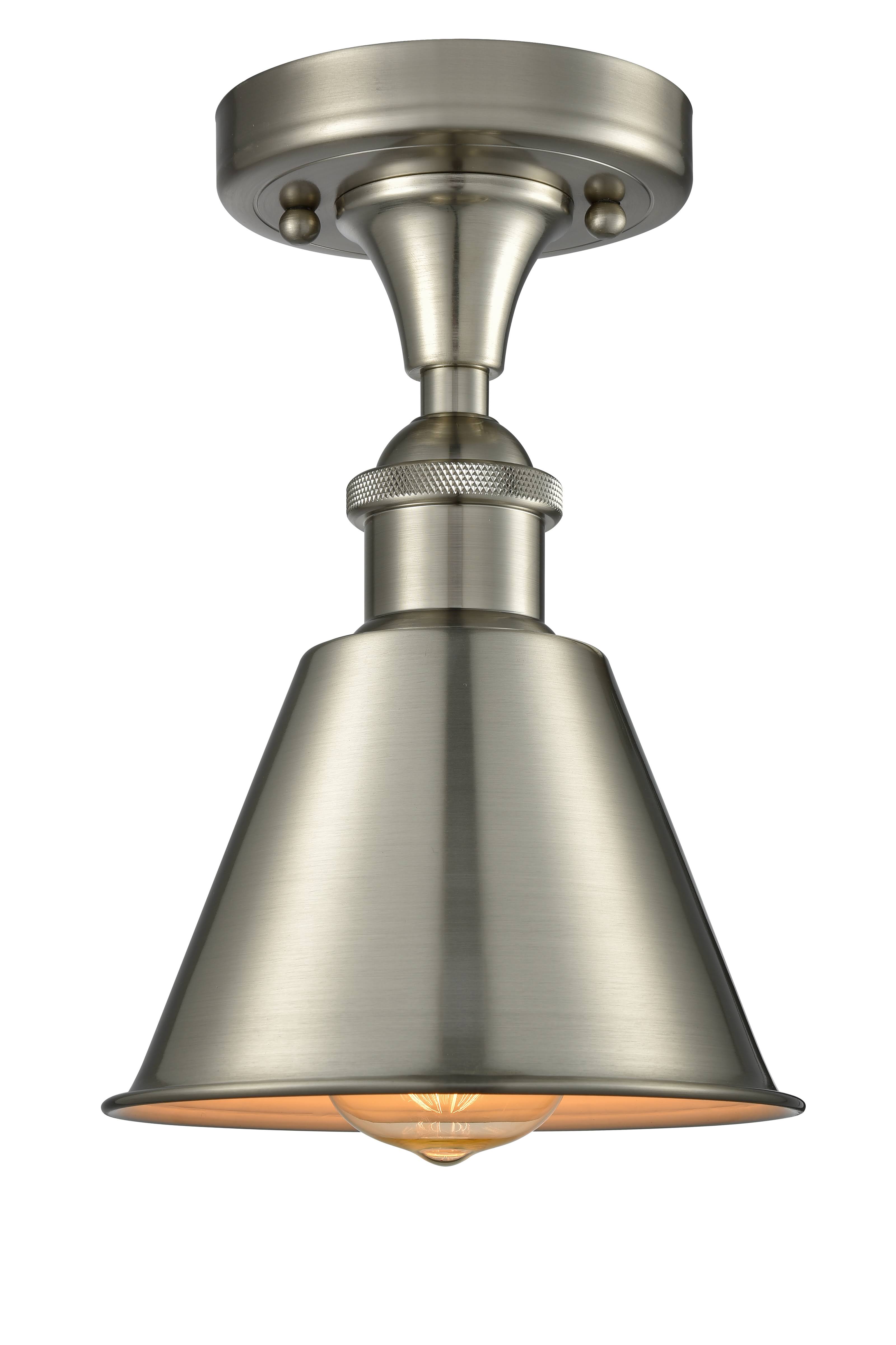 Brushed Satin Nickel Semi-Flush Mount Light V8452