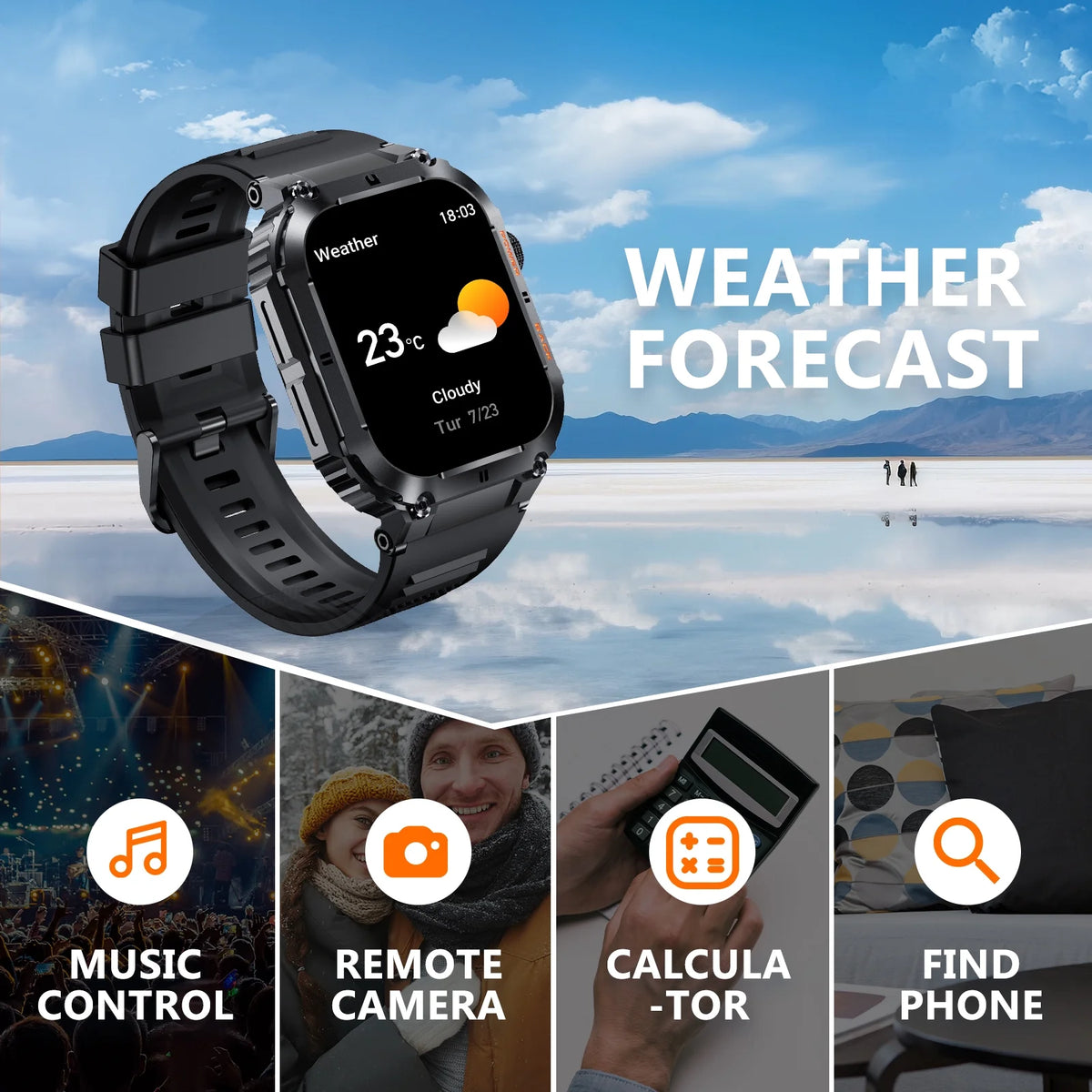 Military Rugged Smart Watch with HD Display G942816