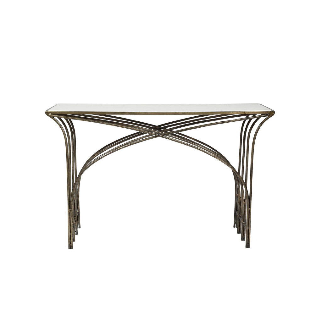Gold and White Marble Console Table G144225