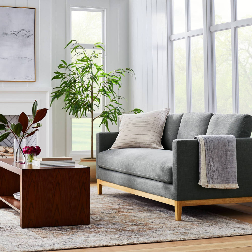 Dark Gray Wood Base Sofa Z94418