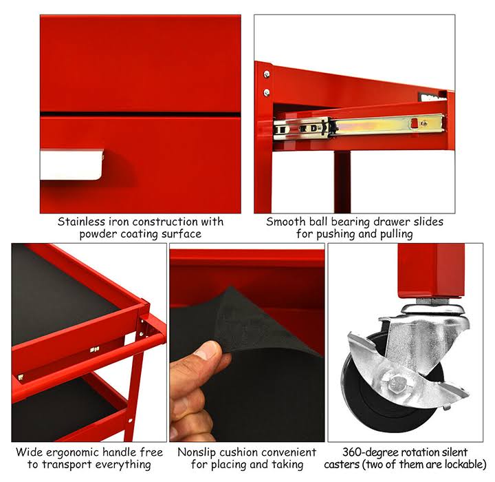 Rolling Tool Cart with Drawer V2956