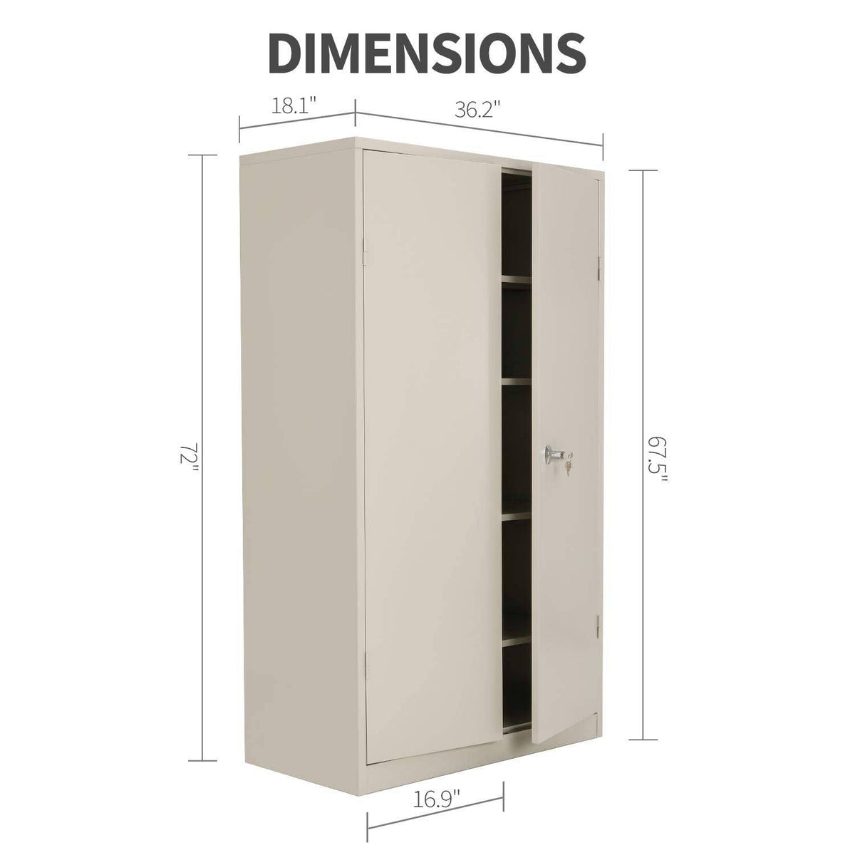 Black 5-Tier Steel Storage Cabinet X50845