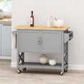 Gray Farmhouse Kitchen Cart with Wheels M223212