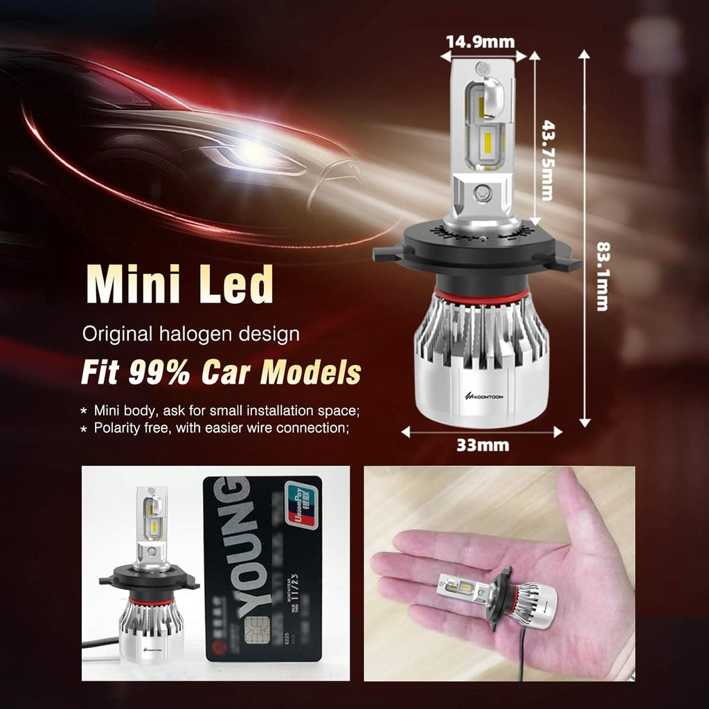 H4 LED Headlight Bulb Conversion Kit 5000K IP65 Pack of 2 S8424