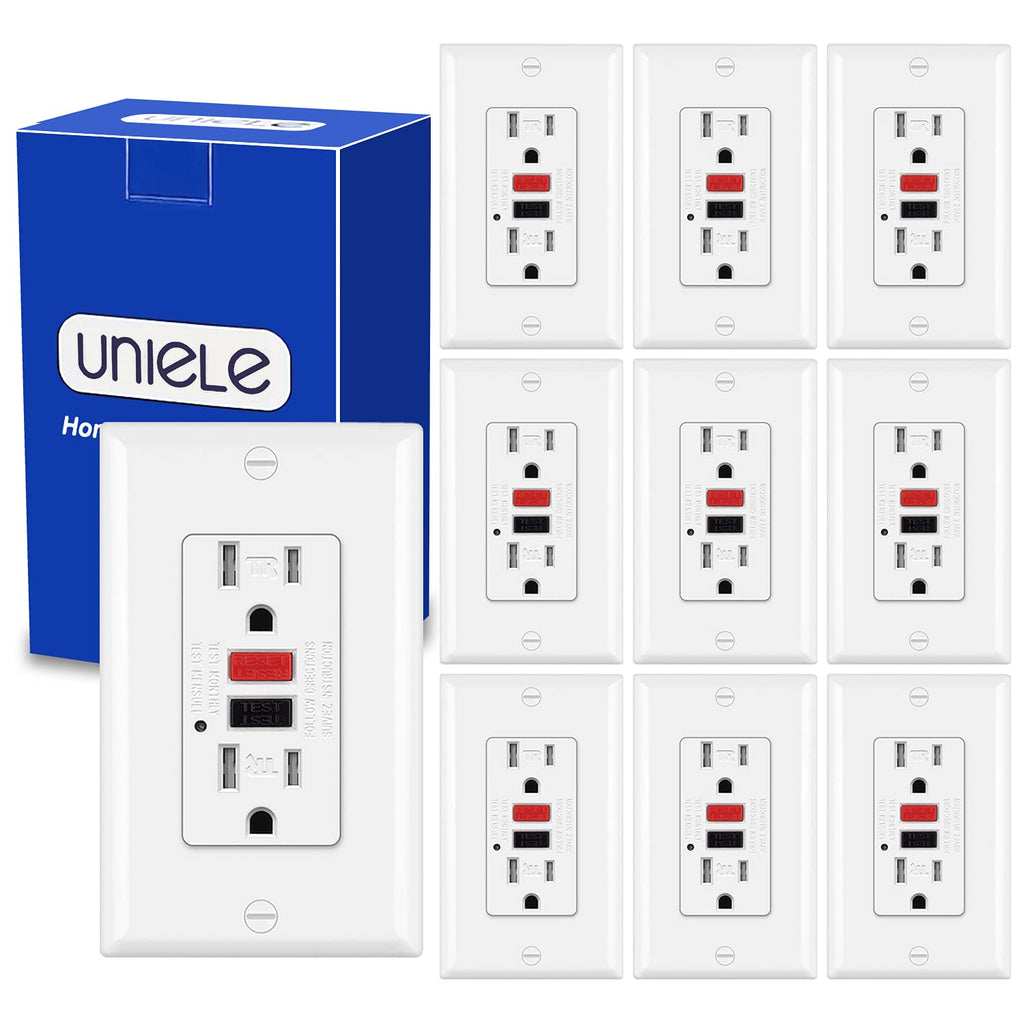 (10 Pack) 15 Amp Tamper-Resistant GFCI Receptacle Outlet with LED Indicator D69996