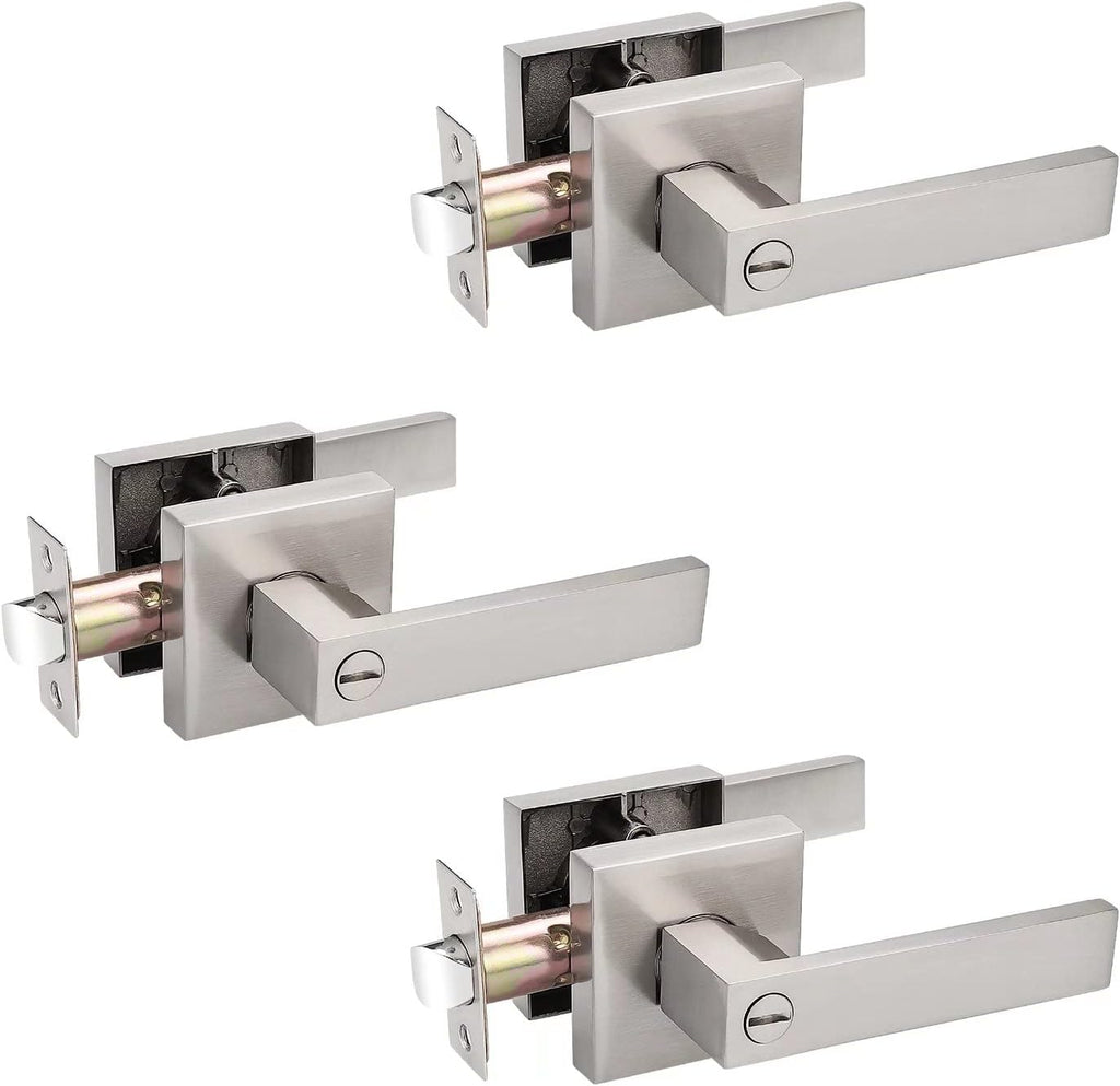 Pack of 10 Square Non-Turning Door Lever with Satin Nickel Finish P96119