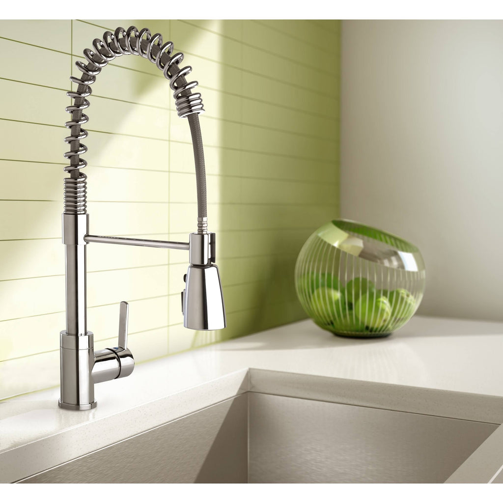 Chrome Double Strainer Kitchen Kit with Commercial Style Faucet U3480