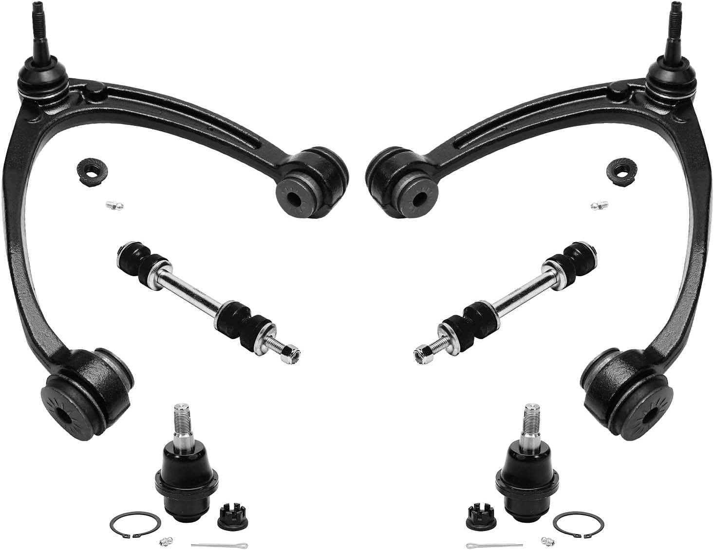 6pc Upper Control Arms with Ball Joints and Sway Bar Links E36183