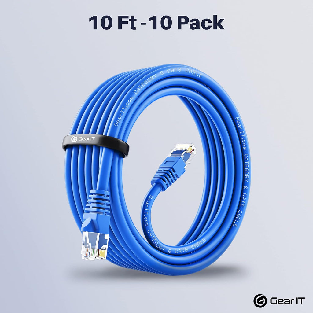 Cat6 Ethernet Cable 7 ft (20-Pack) Blue D57735