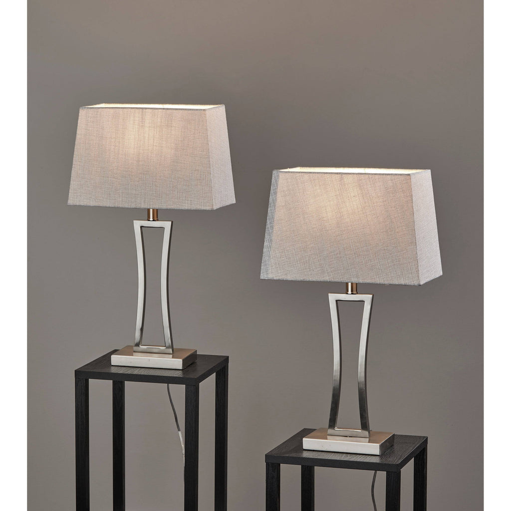 Brushed Steel Table Lamp, 2 Piece P542058