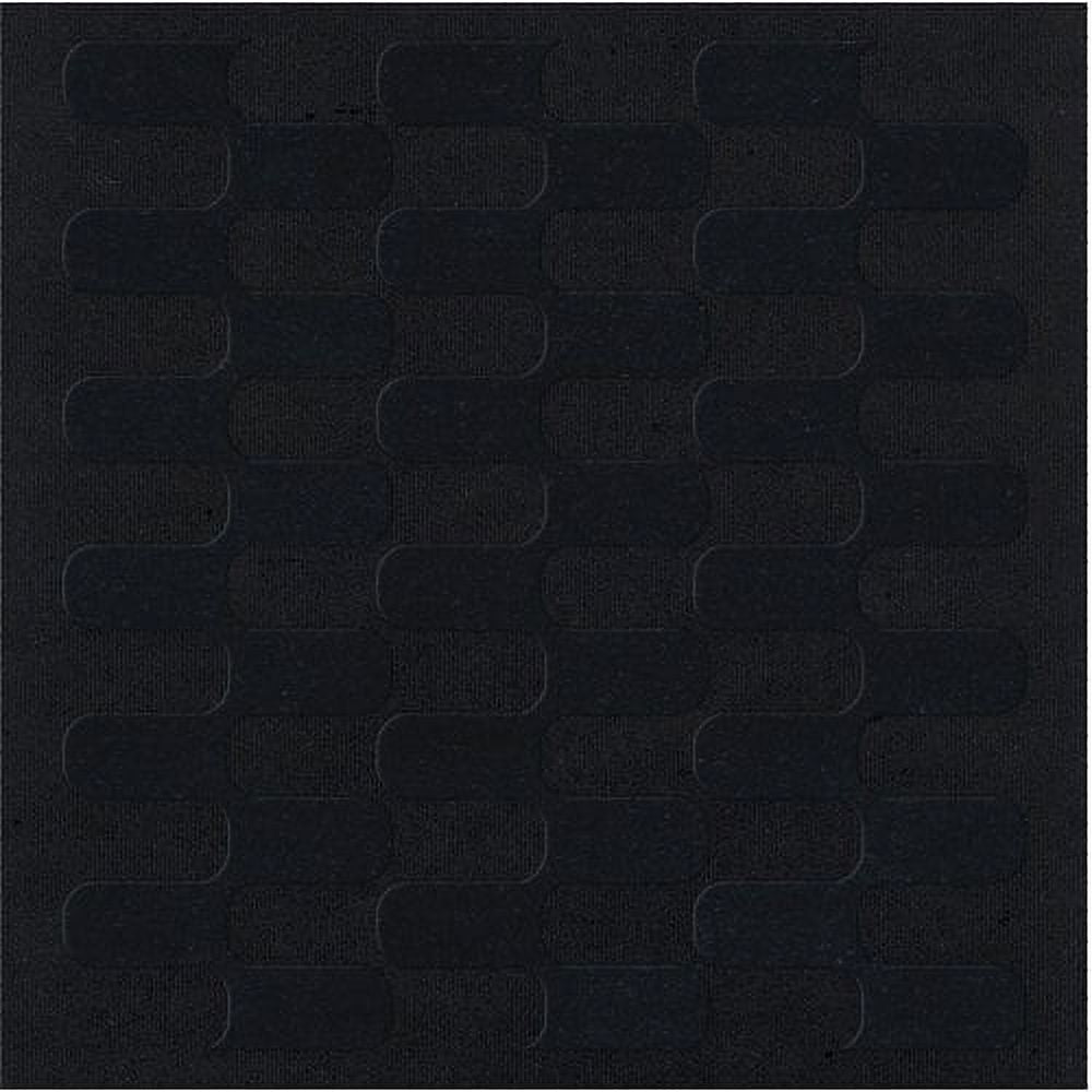 Black Grid Waves 10' x 14' Oval Area Rug N905301