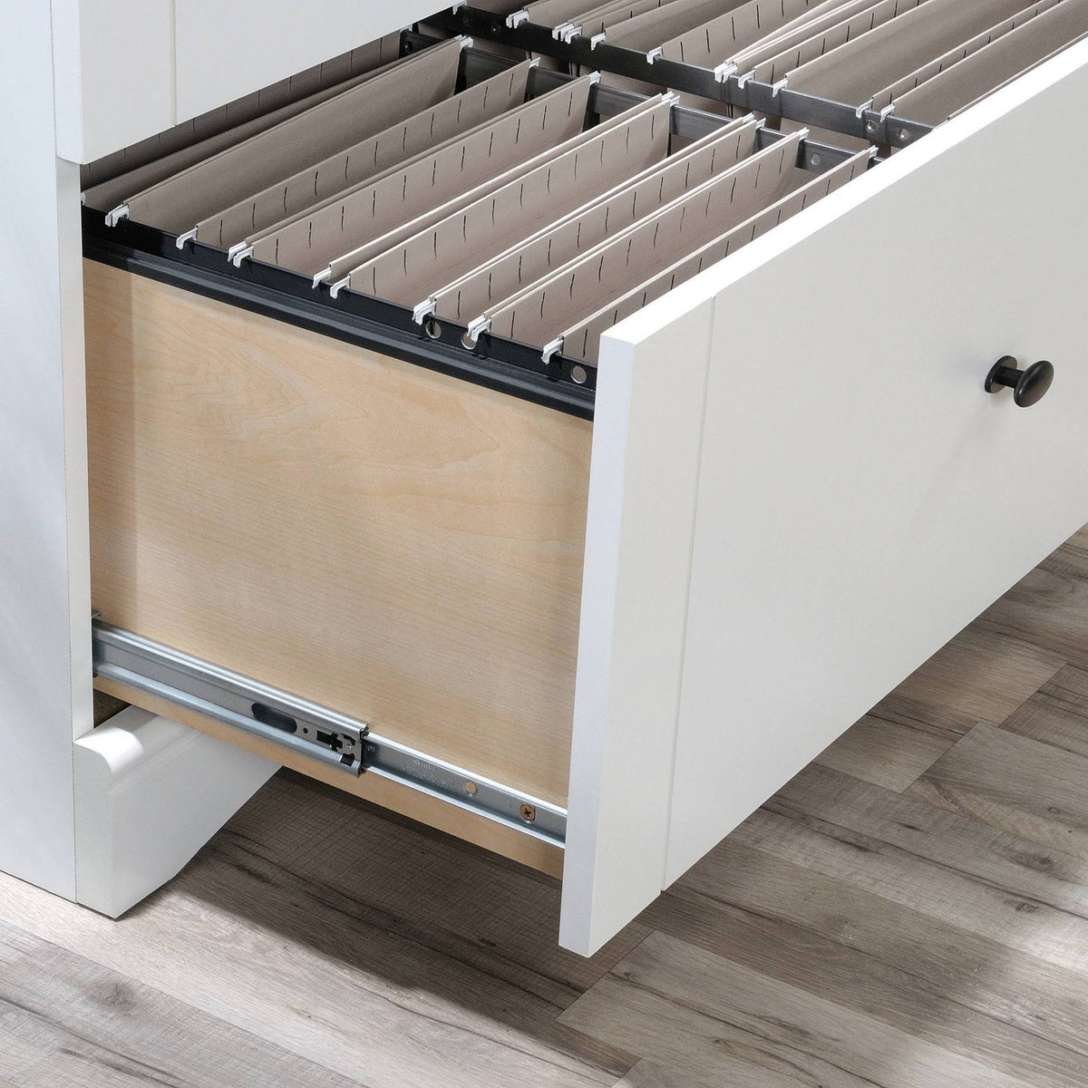 Soft White Engineered Wood Lateral Filing Cabinet A64455