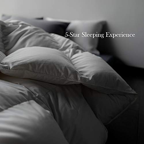 White King Size 60 Oz Goose Feathers Down Comforter with 8 Corner Tabs G27052