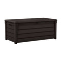 Brown 120 Gallon Outdoor Plastic Storage Deck Box X9257