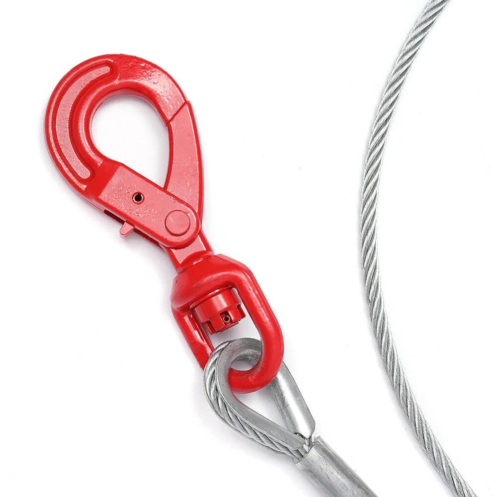 3/8" x 100" Wire Rope Steel Winch Cable with Swivel Hook R893685