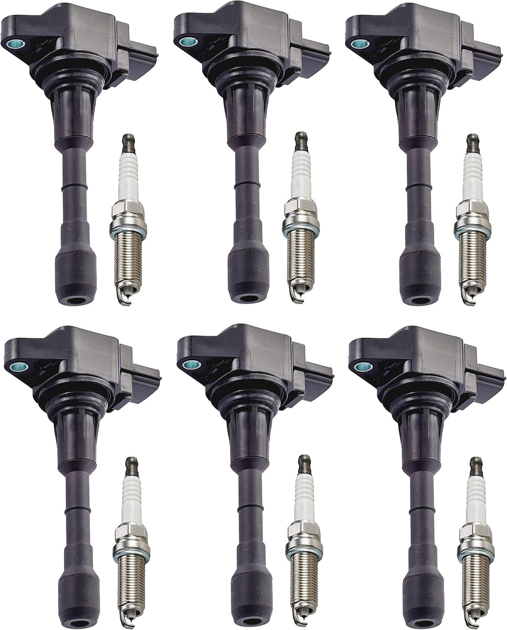 Set of 6 Iridium Spark Plug and 6 Ignition Coil Pack Compatible with Nissan Infiniti 3.5L V6 Y769142
