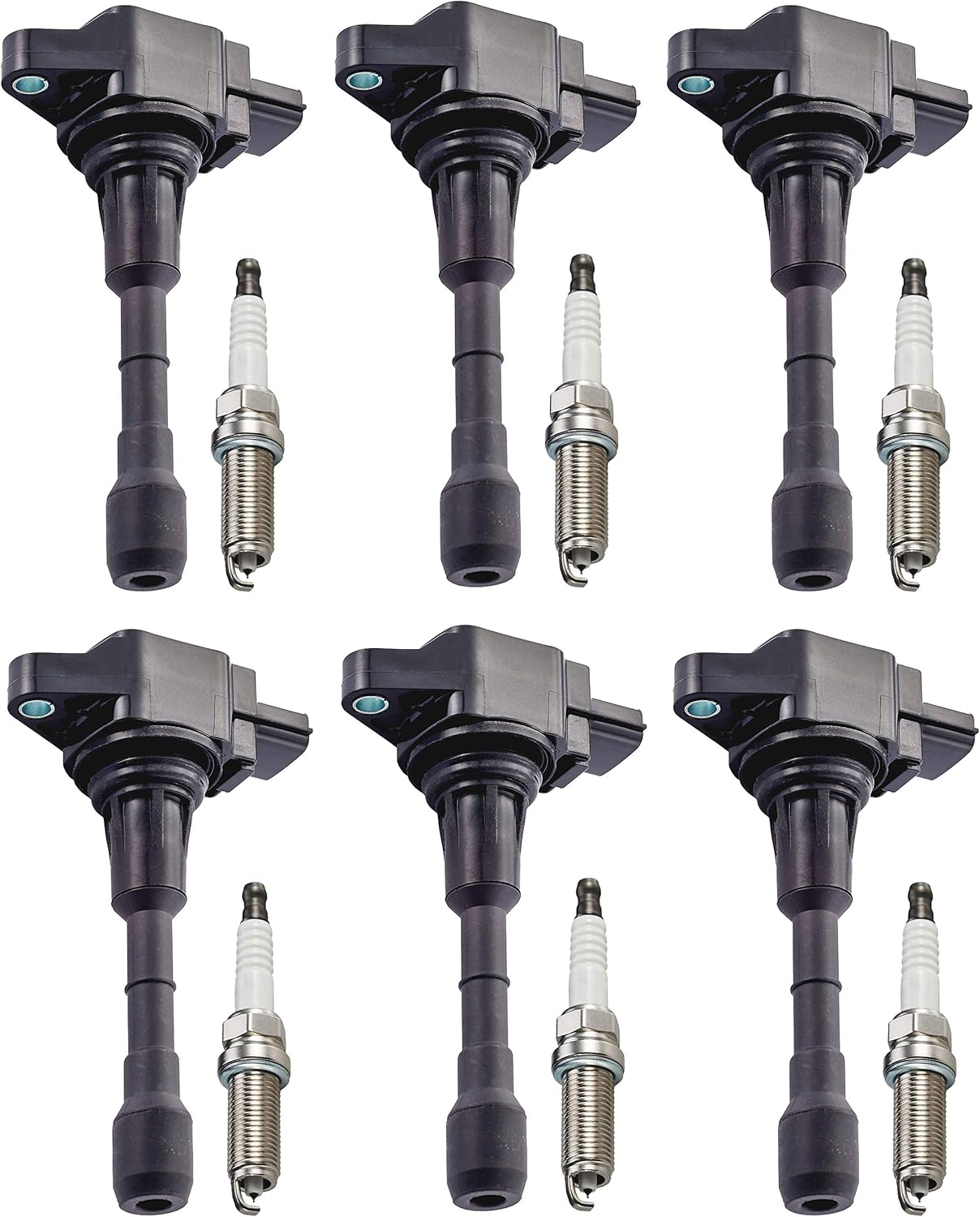 Set of 6 Iridium Spark Plug and 6 Ignition Coil Pack Compatible with Nissan Infiniti 3.5L V6 Y769142