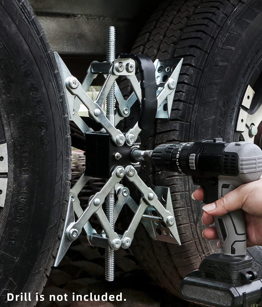 X-Shaped Wheel Chock Stabilizer for Tandem-Axle Trailer RV Tire D2942