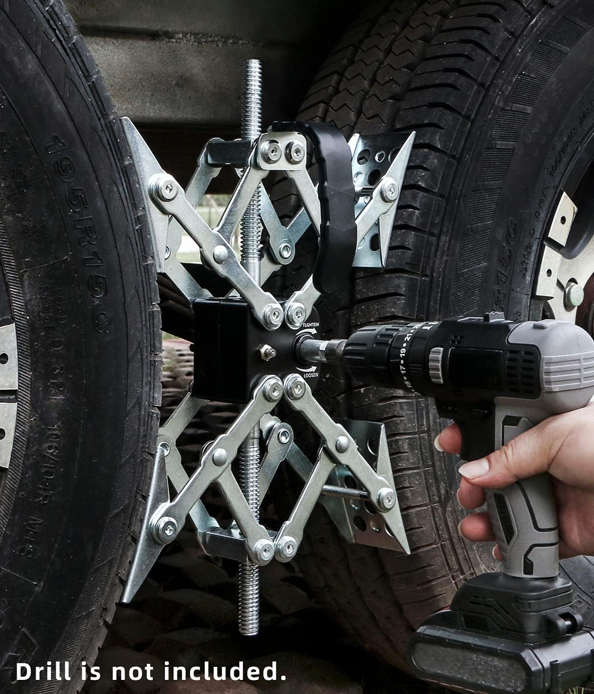 X-Shaped Wheel Chock Stabilizer for Tandem-Axle Trailer RV Tire D2942