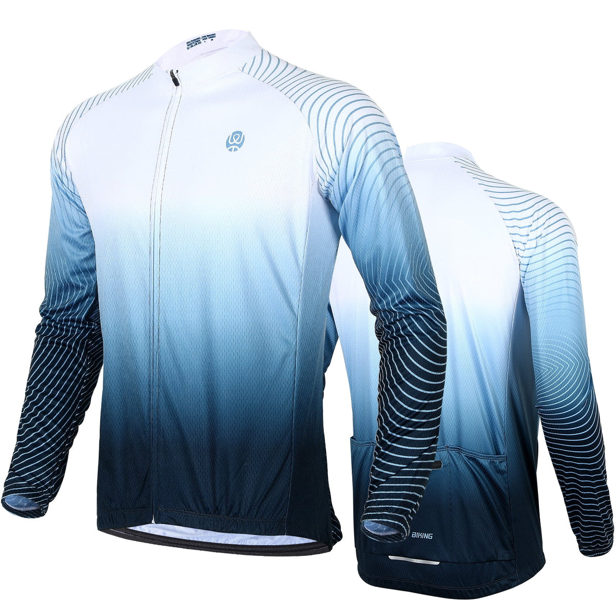 White Long-Sleeved Cycling Jersey J21203