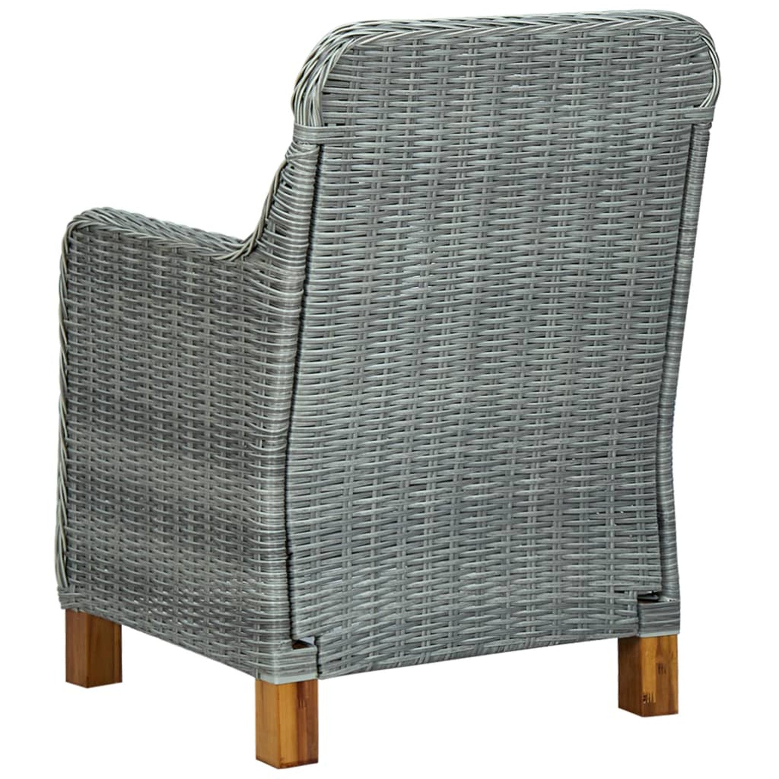 Gray Poly Rattan Patio Chairs with Cushions 2 pcs B167