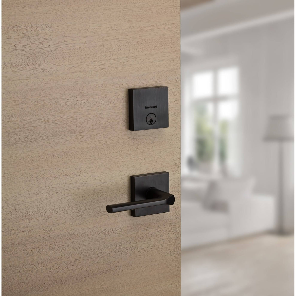 Satin Nickel Keyed Entry Door Lever Q7414