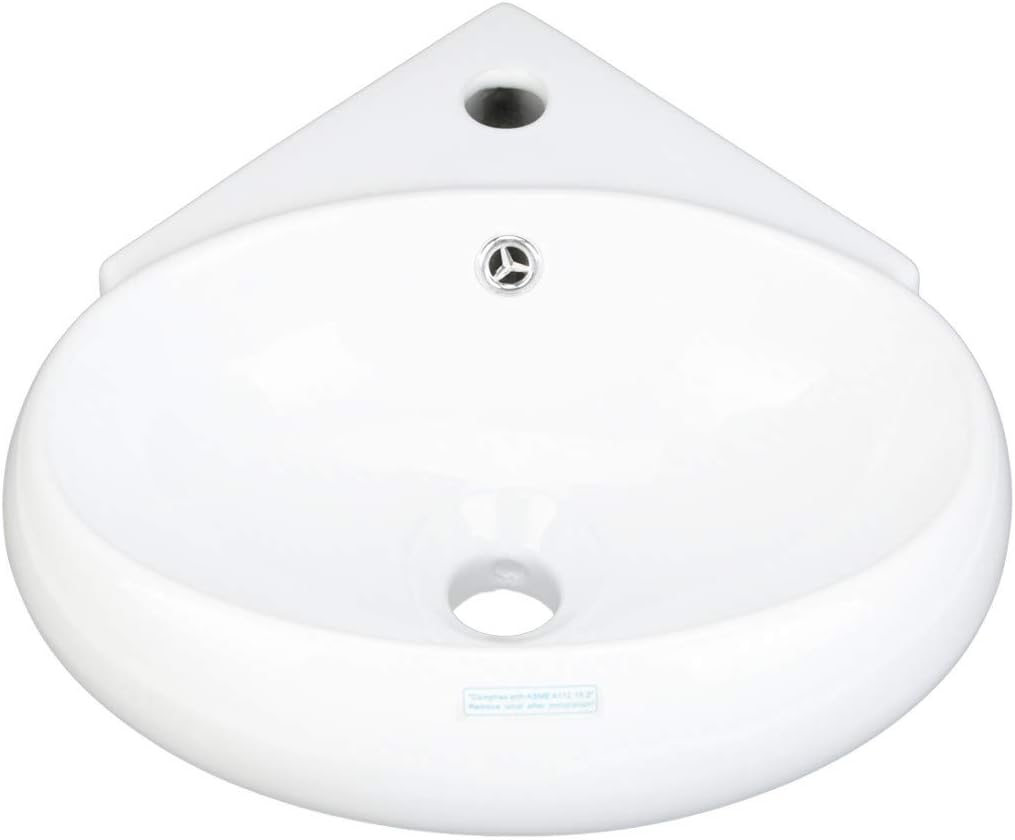 White Wall-Mount Vessel Sink W95015