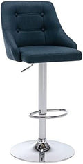 Adjustable Fabric Tufted Swivel Barstool with Back L5214