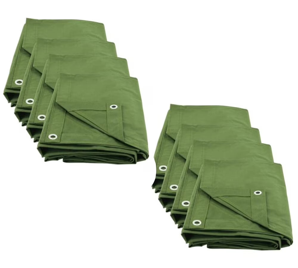 6' x 8' Green Canvas Tarp 12oz Water Resistant V69332