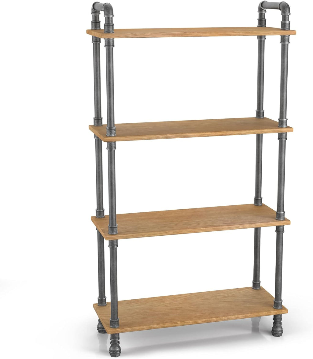 Natural 4-Tier Solid Pine Open Wood Bookcase D83359