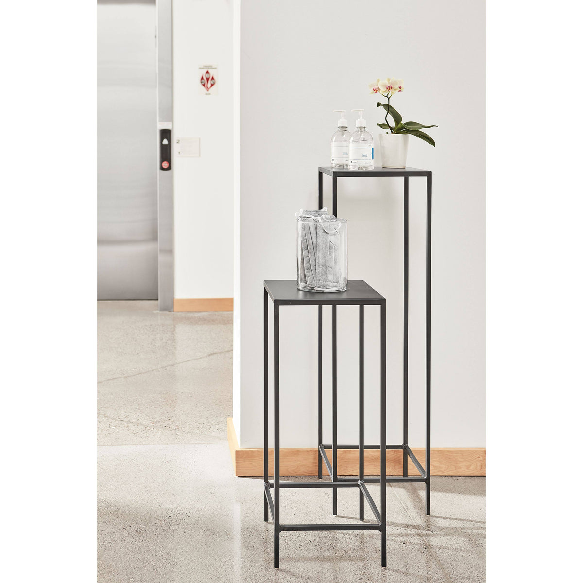 Slim End Table with Shelves E102