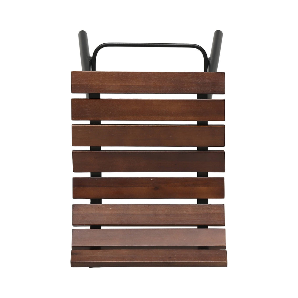 Set of 2 Wooden Barstool Dark Brown B34247
