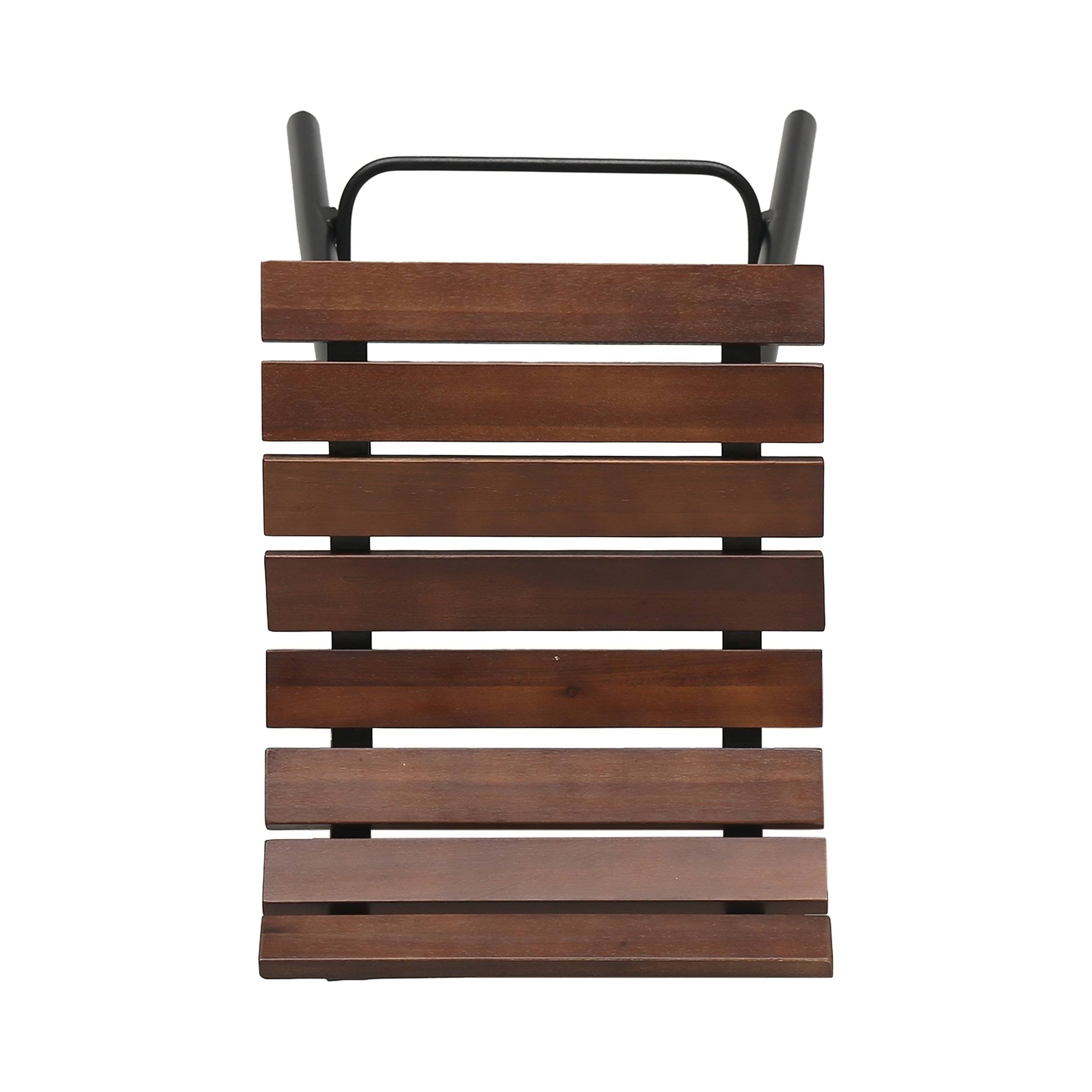 Set of 2 Wooden Barstool Dark Brown B34247
