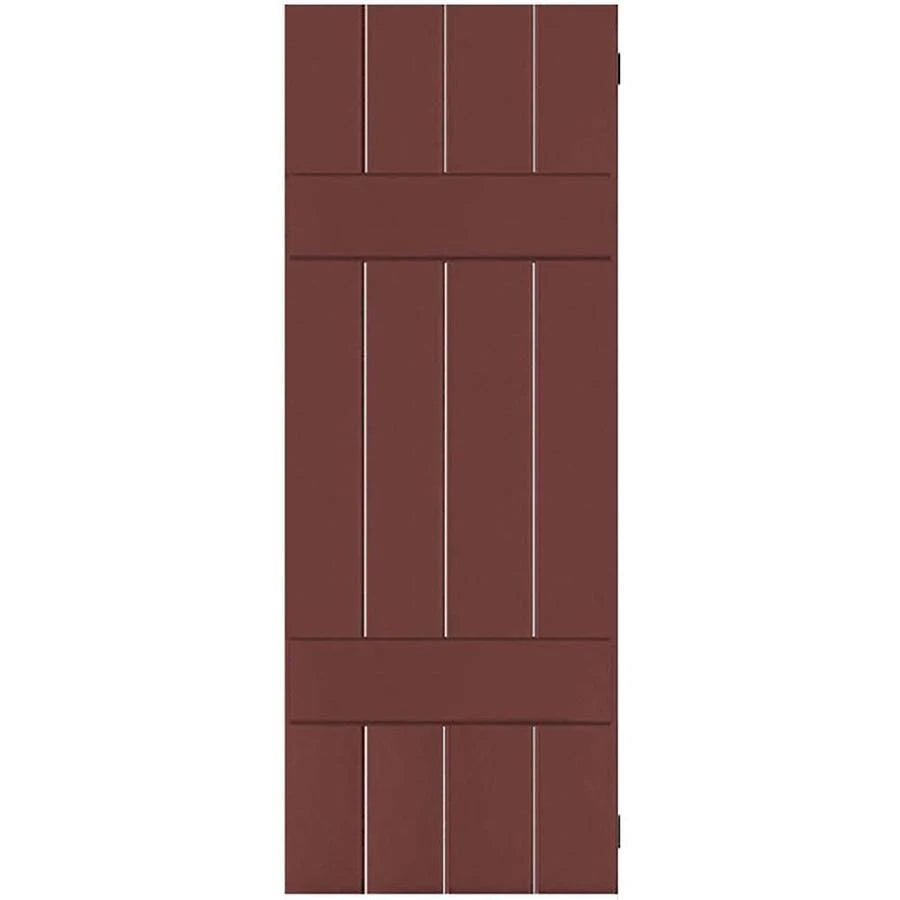 Cottage Red Exterior Wood Shutters Pair Q314