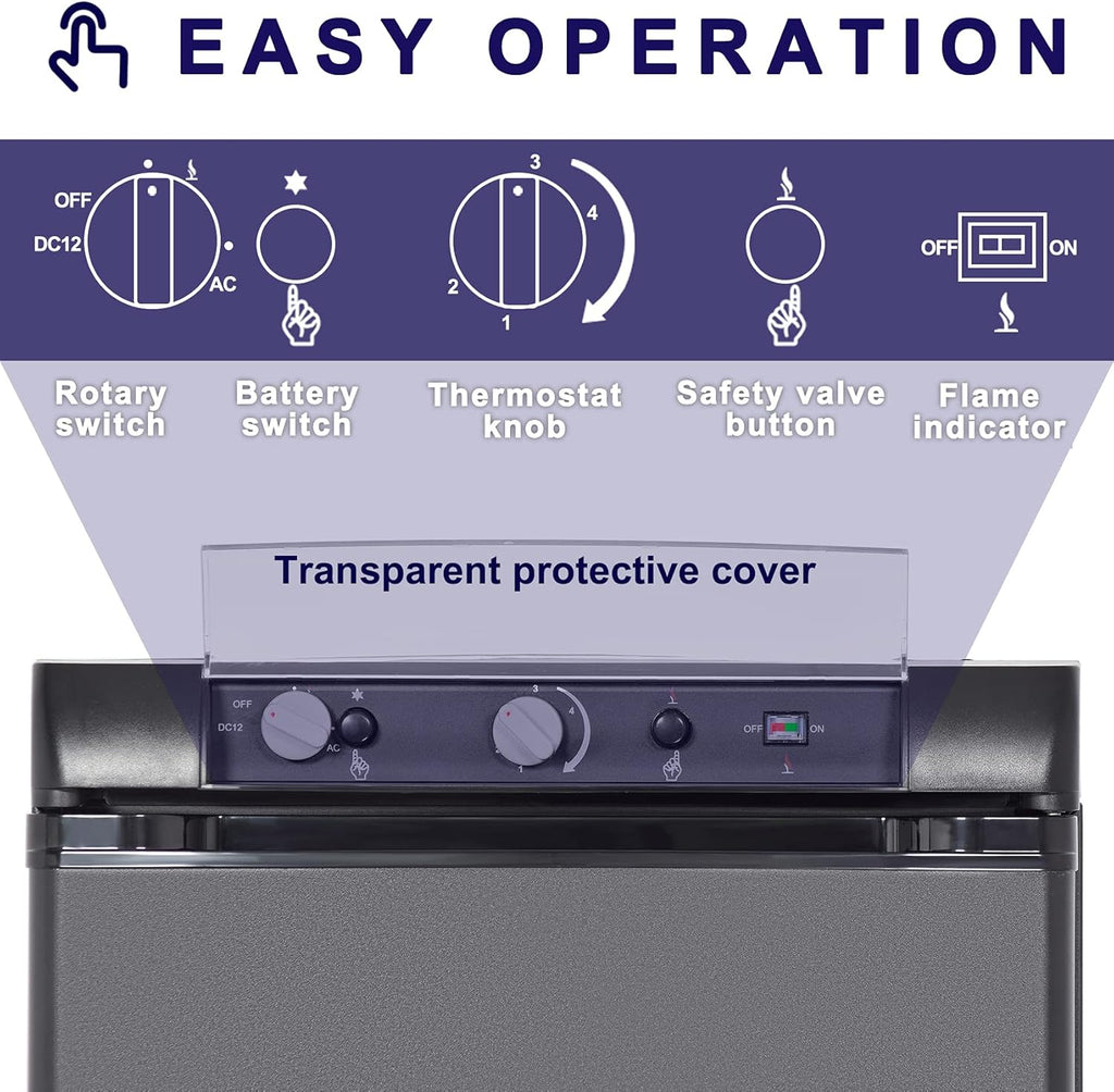 Black Propane Refrigerator 3 Way 1.4 Cu.Ft E58721