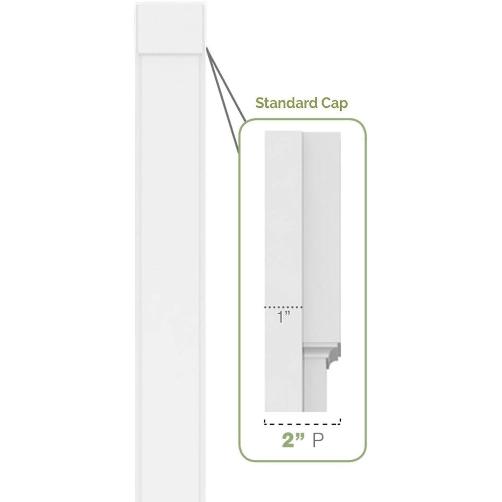 Two Equal Raised Panel PVC Pilaster with Standard Capital and Base (Pair) I7983