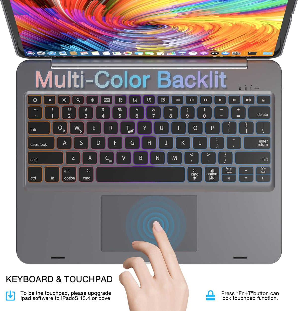 Keyboard Case for iPad Pro 12.9 inch with Trackpad, Detachable Bluetooth Keyboard Case V16488